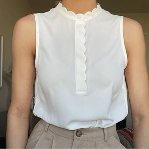 Elegant White Sleeveless Blouse